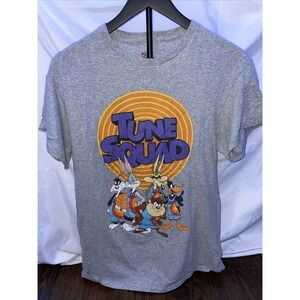 Space Jam Mens SIZE MEDIUM Tune Squad T-Shirt  Gray‎
